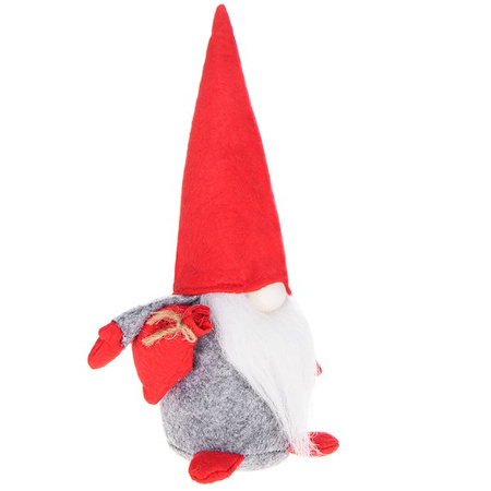 Mikołaj 28cm ozdoba świąteczna, krasnal świąteczny, gnom z prezentem