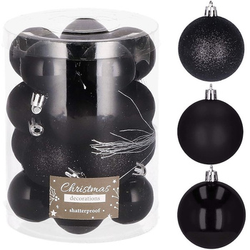 Bombki choinkowe 20 szt. ozdoby świąteczne zestaw 4cm czarny