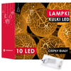 Lampki dekoracyjne popękane balls 10 LED 10 kul jasnożółte