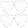 Bombki akrylowe 8cm serce plastikowe decoupage zestaw 4 szt.