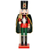 Dziadek do orzechów 38 cm z toporem, drewniany żołnierzyk czarno-czerwony, figurka świąteczna