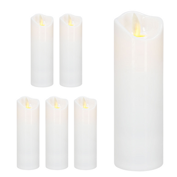 Świeczki na baterie 6 szt. 15 cm świece LED z ruchomym płomieniem, do stroików świątecznych