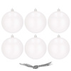 Bombki choinkowe 6 szt. ozdoby świąteczne zestaw perłowy biały