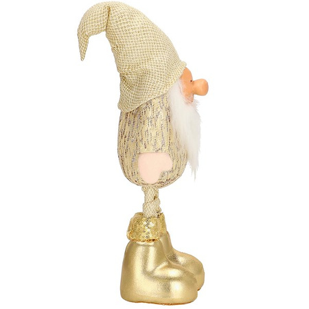 Skrzat 50cm ozdoba świąteczna, stojący krasnal świąteczny, gnom złoty