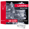 Lampki choinkowe 10 led na baterie druciki mikro biały zimny