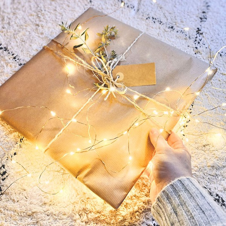 Lampki choinkowe 300 led druciki na prąd biały ciepły