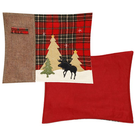 Podkładki na stół świąteczne 6 szt. 44x33cm mata czerwona z reniferem