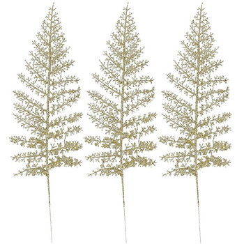 Gałązka świąteczna liść 3 szt. sztuczna dekoracja do stroika 45 cm