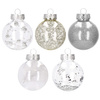 Bombki choinkowe przeźroczyste 30 szt. srebrny, złoty 6cm zestaw choinkowy