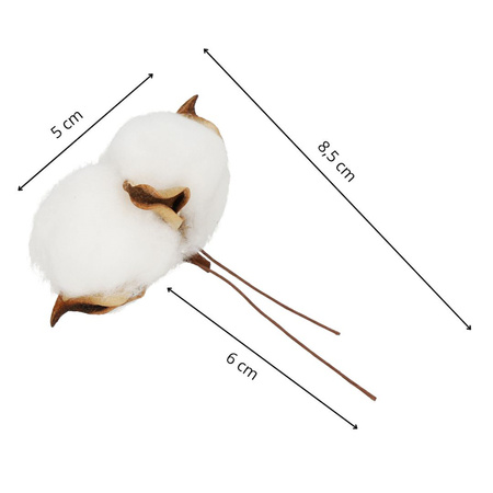 Sztuczna bawełna 12 szt. ozdoby świąteczne na druciku dekoracja do stroika