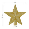 Szpic choinkę gwiazda 21 cm czubek brokatowy ozdoba świąteczna złota