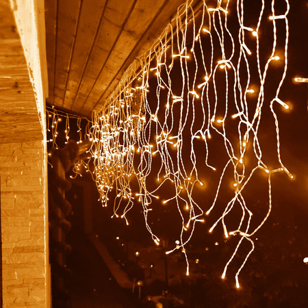 Kurtyna świetlna z pilotem 1500 led girlanda, lampki wewnętrzno-zewnętrzne 67 m sople ciepły biały