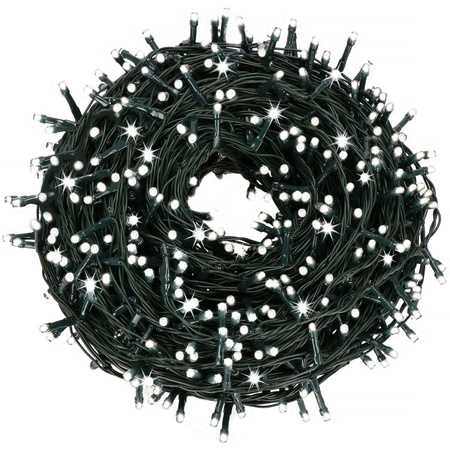 Kurtyna świetlna 500 led girlanda, lampki zewnętrzne sople zimny biały + flash