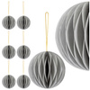 Bombki z papieru 6 szt. ozdoby choinkowe zawieszki świąteczne 8 cm rozkładane, szary