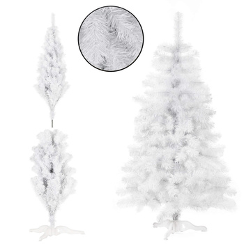 Choinka sztuczna 150 cm biała jodła jak żywa, nowoczesna, ze stojakiem