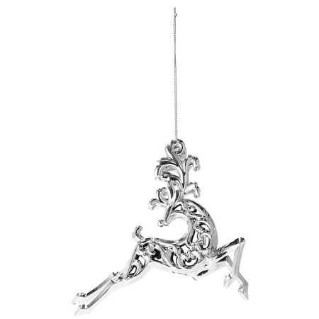 Zawieszki choinkowe 2 szt. renifery ozdoba bożonarodzeniowa srebrna