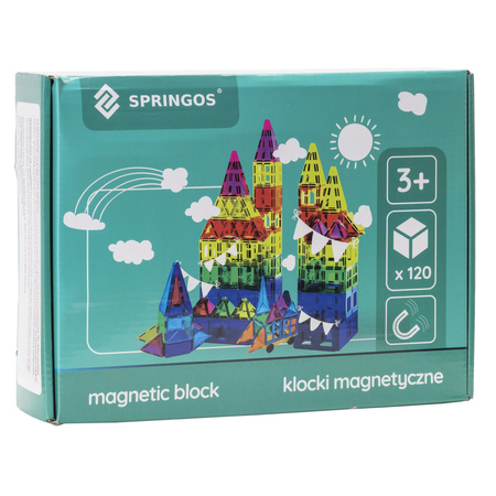 Klocki magnetyczne, konstrukcyjne, samochody zestaw 120 szt. klocków edukacyjnych dla dzieci, kolorowe