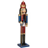 Dziadek do orzechów 90 cm z berłem, drewniany żołnierzyk niebiesko-czerwony XL