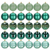 Zielone bombki choinkowe 8 cm 30 szt. zestaw ozdoby choinkowe matowe brokatowe błyszczące