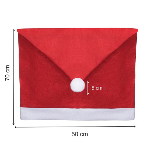 Pokrowiec na krzesło, czapka Mikołaja czerwona zestaw 10 szt.