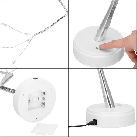 Drzewko świecące 90 LED zimny biały, dekoracja świąteczna, 45 cm lampka