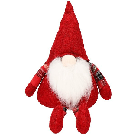 Pan skrzat 50 cm krasnal świąteczny, gnom ze zwisającymi nóżkami czerwony