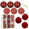 Bombki choinkowe, zestaw 9 szt. dekoracji do stroika 8,5 cm nietłukące bordowe