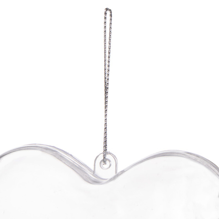 Bombki akrylowe 8cm serce plastikowe decoupage zestaw 10 szt.