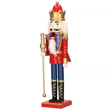 Dziadek do orzechów 50 cm drewniany żołnierzyk z berłem multikolor, figurka świąteczna