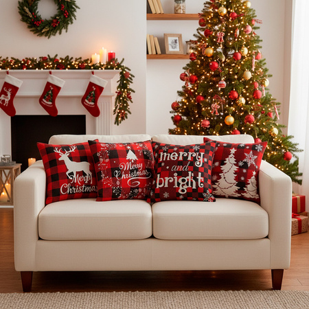 Poszewka świąteczna, dekoracyjna 40x40cm zestaw 4 szt. poszewki na poduszkę