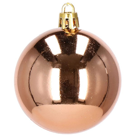 Bombki choinkowe przeźroczyste 30 szt. rose gold 6cm zestaw choinkowy