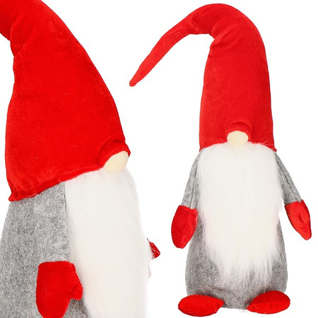 Skrzat 55cm ozdoba świąteczna, krasnal świąteczny, gnom z welurową czapką