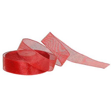 Wstążka dekoracyjna czerwona do kokard 22m taśma