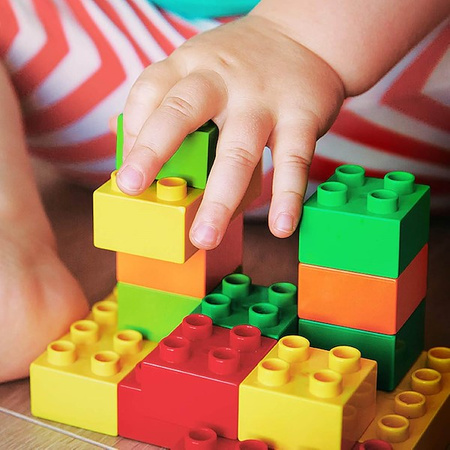 Klocki konstrukcyjne, miękkie dla dzieci 126 el. kreatywne, kolorowe