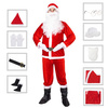 Strój świętego Mikołaja 10 elementowy z brzuchem, czerwony kostium