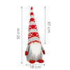Skrzat 50 cm ozdoba świąteczna, krasnal świąteczny, gnom czerwono-szary