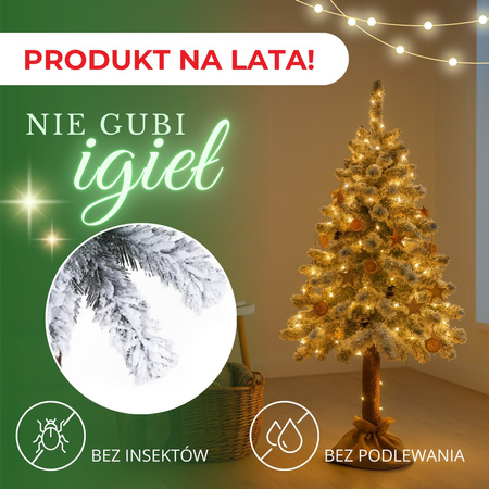 Choinka na pniu sztuczna, świerk śnieżony 220 cm
