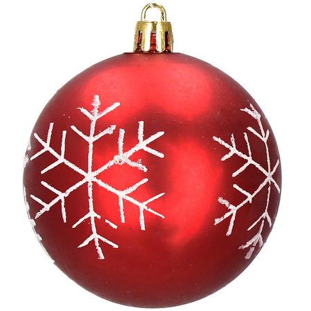Bombki choinkowe 16 szt. czerwony 8 cm zestaw choinkowy