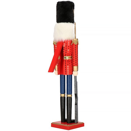 Dziadek do orzechów 50 cm drewniany żołnierzyk z karabinem multikolor, figurka świąteczna