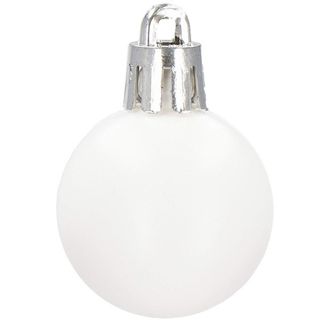 Bombki choinkowe 42 szt. ozdoby świąteczne zestaw białe, czerwone, zielone