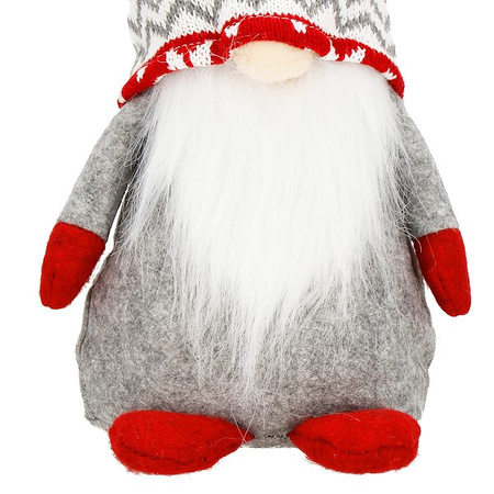 Skrzat 50 cm ozdoba świąteczna, krasnal świąteczny, gnom czerwono-szary