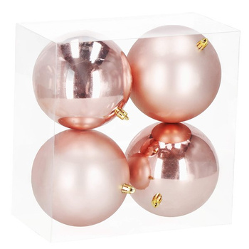 Bombki choinkowe 4 szt. ozdoby świąteczne zawieszki 12 cm rose gold