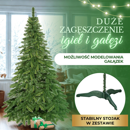 Choinka sztuczna 220 cm jodła zielona Vera jak żywa