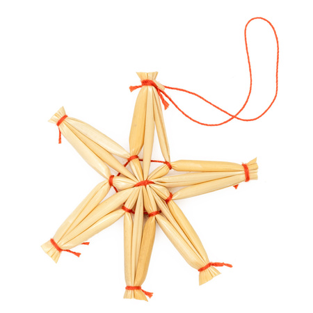 Zawieszki choinkowe ze słomy, naturalne dekoracje świąteczne 27 szt. bombki, brązowe