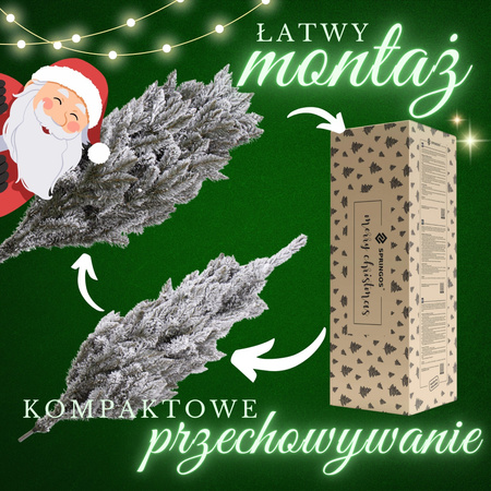 Choinka sztuczna 220 cm świerk kaukaski ośnieżony jak żywy