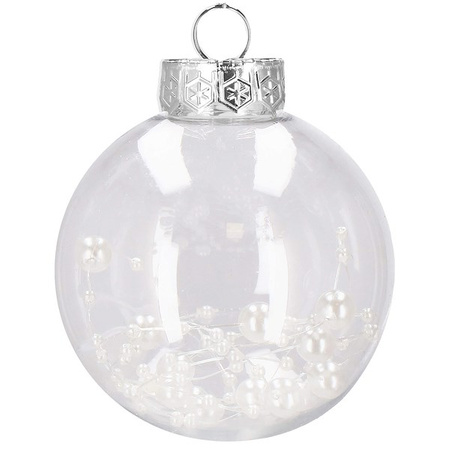 Bombki choinkowe 30 szt. przeźroczysty 7 cm zestaw choinkowy
