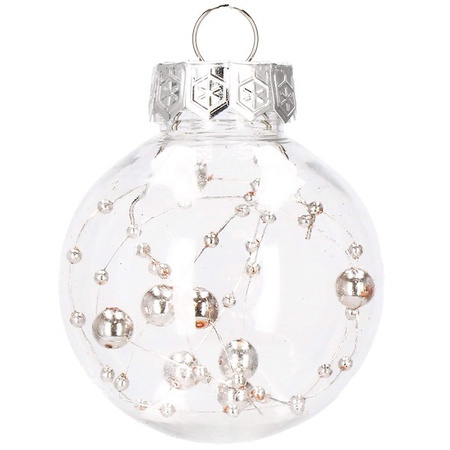 Bombki choinkowe przeźroczyste 30 szt. złoty, srebrny 6cm zestaw choinkowy