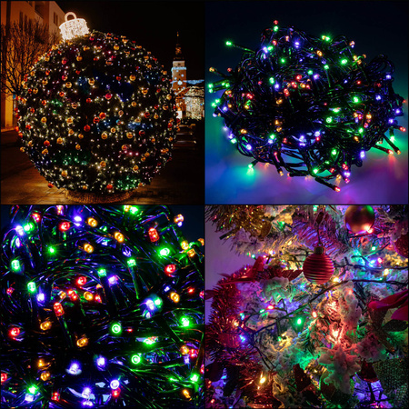 Lampki choinkowe 1000 LED multikolor niebieski flash 81,5 m światełka świąteczne zewnętrzne i wewnętrzne