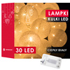 Lampki dekoracyjne cotton balls 30 LED 30 kul białe