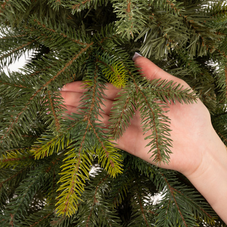 Choinka sztuczna na pniu jak żywa 220 cm świerk naturalny gęsta nowoczesna